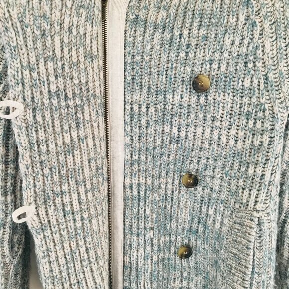 VTG retro AE sweater women S green/oatmeal wool knit chunky heritage country - Picture 5 of 11